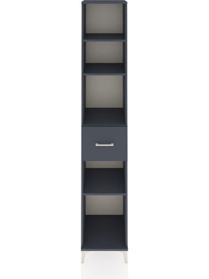 Hyperion Dolap 4 Raflı Tek Çekmeceli 44X44X243 Antrasit-Antrasit