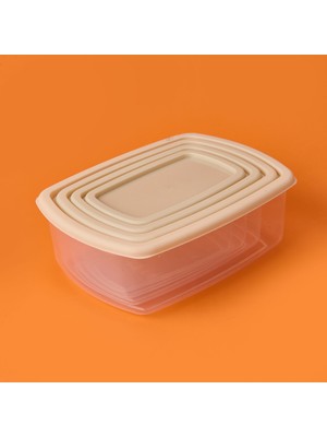 4'lü Plastik Saklama Kabı - Asorti