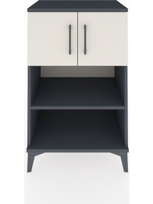 Hyperion Komodin 2 Raflı 2 Kapaklı 60X44X96 Antrasit-Aytaşı