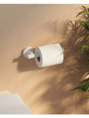 Tecno White Tuvalet Kağıtlık, Yedek - Mat Beyaz