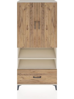 Hyperion Dolap 5 Raflı Tek Çekmeceli 2 Kapaklı 88X44X195 Aytaşı-Çam