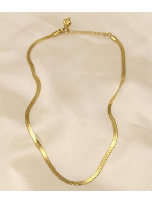 Uzun Klasik Model Gold Renk Kolye