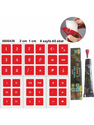 Latin ve Roma Rakamları Hint Kınası ile Geçici Dövme Yapma Seti