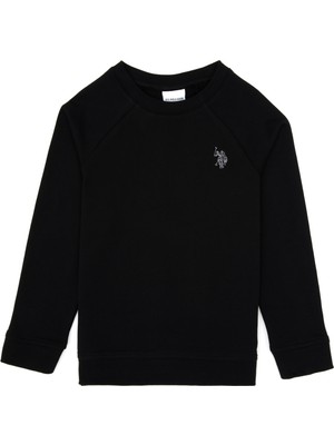 U.S. Polo Assn. Erkek Çocuk Siyah Basic Bisiklet Yaka Sweatshirt 50313832-VR046