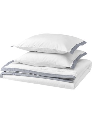 Tatelsmygare Çift Kişilik Nevresim Seti Beyaz Mavi 240 x 220 / 50 x 60 cm