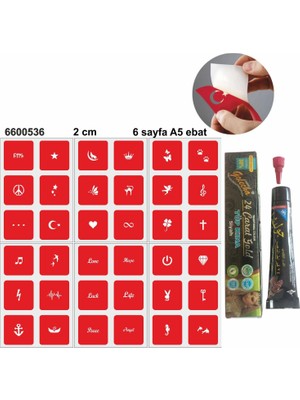 Minimal Desenler Hint Kınası ile Geçici Dövme Yapma Seti