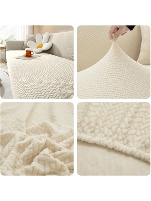 Tuchmall Tuğla Desen Koltuk Örtüsü Lastikli Kayma Yapmayan 3 Kişilik Çekyat Kanepe Kılıfı 1 Adet