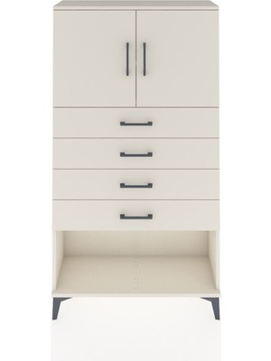 Arges Dolap 2 Raflı 4 Çekmeceli 2 Kapaklı 88X30X163 Aytaşı-Aytaşı