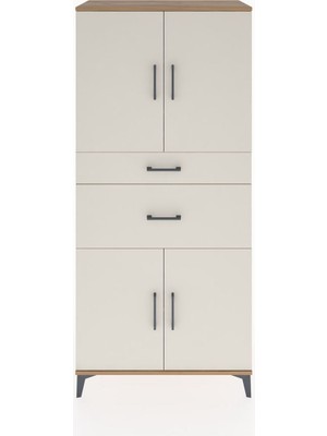 Hyperion Dolap 4 Raflı 2 Çekmeceli 4 Kapaklı 88X44X195 Çam-Aytaşı