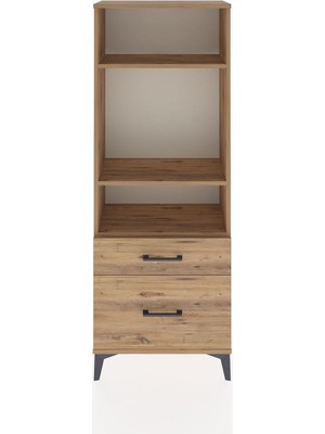 Arges Dolap 3 Raflı 2 Çekmeceli 60X30X163 Çam-Çam