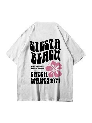 Unisex Siesta Beach Beyaz Tshirt
