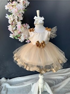 Kız Bebek Altın Rengi Mevlüt Elbisesi 6 Aylık