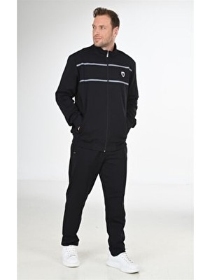 Marco Ferry Pamuklu Büyük Beden Erkek Eşofman Takımı 201514 Uzun Kol Lacivert Günlük Stil Rahat Kullanım