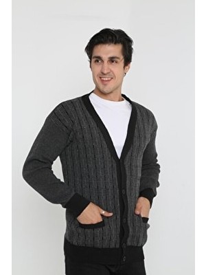 KMK Kombin Baba Siyah Kışlık Büyük Beden Kadın Mont Hırka Uzun Kol Düğmeli Günlük Stil