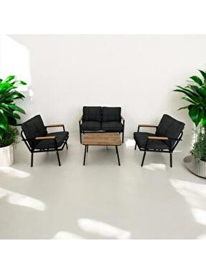 Zen 2 1 1 Pofuduk Balkon Takımı, Bahçe Mobilyası, Çay Seti, Kafe Oturma Grubu, Teras Koltuk Takımı