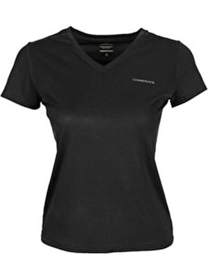 CT127 10058181 6basicpes V Neck Siyah Kadın T-Shirt