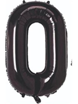 Folyo Balon 0 Rakamı Helyum Balon 76 cm Siyah Renk - 0 Yaş Balonu - 0 Yaş Balon -0 Rakam Balon