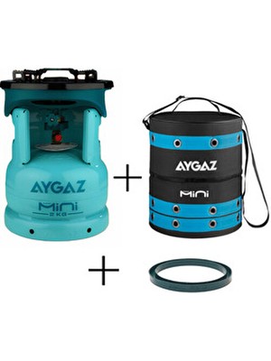 Aygaz Mini Ocak Yeşil Renkli Mini Çanta ve Mini Altlık ile Taşınabilir Kamp Ocağı