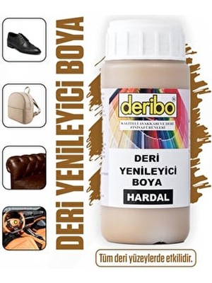 Deribo 100ML Hardal Renk Deri Yenileyici Boya Su Esaslı Sünger Hediyeli Kolay Uygulama