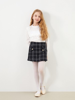 Lc Waikiki Yeni Sezon Beli Lastikli Kız Çocuk Tüvit Şort Etek