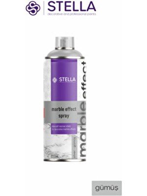 Stella Marble Effect Sprey 200 ml Gümüş Renk İç Mekan Kullanımı için Uzun Ömürlü