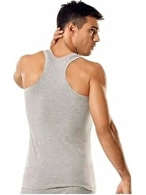 Seher Yıldızı 6'lı Gri Ribana Sporcu Rambo Erkek Atlet Örme Kumaş ile Rahat Kesim