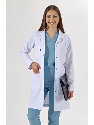 Bayan Beyaz Önlük Klasik Yaka ,alpaka Önlük, Doktor Önlük, Öğrenci Önlük, Öğretmen Önlük, Stajyer
