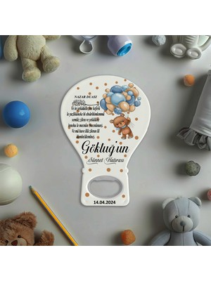 Yelkovan Tasarım Kişiye Özel Ayıcık ve Balon Temalı Sünnet Hatırası Magnet Açacak 10 Adet (Model-11)