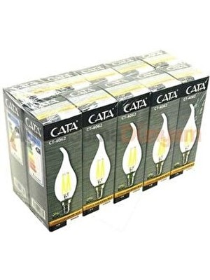 Cata 4W LED Filament Kıvrık Buji Ampul CT-4062 Gün Işık 10 Lu Paket LED Ampul