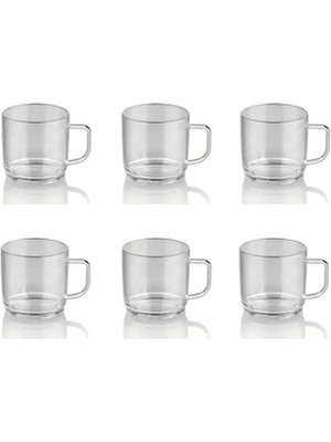 6 Adet 250 ml Kırılmaz,çizilmez Polikarbon Plastik Şeffaf Çay-Kahve Kupası ( Cam Değildir!!!)