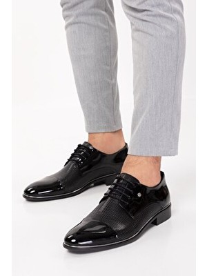 Damatlık, Abiye, Takım Elbiseye Uygun, Rugan Klasik Erkek Ayakkabı