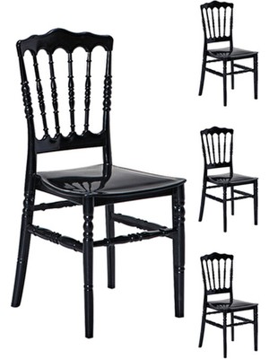 ModaLife Miray 4 Adet Siyah Mutfak Yemek Sandalye Klasik Tasarım Plastik Malzeme ile Şık ve Dayanıklı
