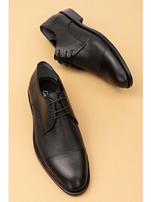 Gondol Erkek Hakiki Deri Klasik Damat Ayakkabı Siyah Cilt 40 Neolit Taban İle Şık Gece Kullanımı