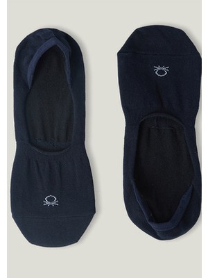 United Colors Of Benetton Unisex Siyah Düz Babet Çorap 2li Logolu Örme Kumaş Özellikli Rahat Kullanım