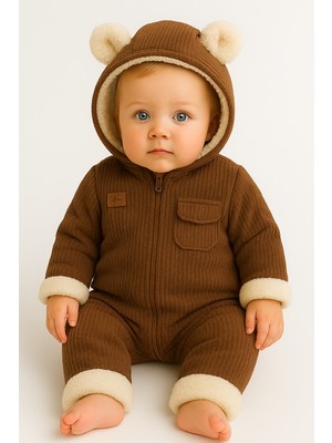 Asliva Peluşlu Kadife Bebek Tulum – 6-24 Ay