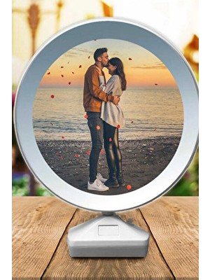 Canderel Sihirli Ayna Renkli Fotoğraflı Dekoratif Masa Aynası Plastik Yuvarlak Tasarım