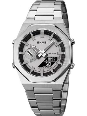 SKMEI 1816 Erkek Kol Saati Metal Kordonlu 3 ATM Suya Dayanıklı Analog ve Dijital Fonksiyonlar