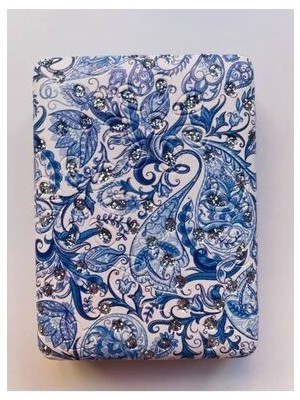 Galata Gift İstanbul Desenli Çift Taraflı Makyaj Aynası Metal Malzeme ile Taşlı 8,5*6cm Boyutlu