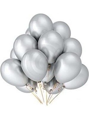 Gümüş Metalik Balon 10'lu