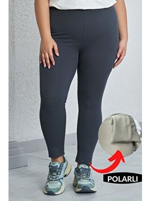 Fit & Fit Tayt Fit & Fit Kadın Yüksek Bel Geniş Kemer Toparlayıcı Kışlık Polarlı Tayt Uzun Boy