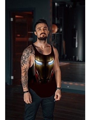 Freeyez Iron Man Fitness Tank Top  Atleti Dokuma Kumaş Nefes Alabilir ve Ter Tutmayan
