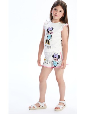 Lc Waikiki Yeni Sezon Minnie Mouse Baskılı Kız Çocuk Şort
