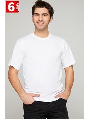 Tutku Beyaz 0 Yaka Erkek Fanila %100 Pamuklu 6'lı Paket Nefes Alabilir Kumaş ile Gün Boyu Konfor