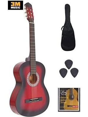Lea Klasik Gitar 3/4 Boy Junior Gitar Kırmızı Renkli Premium Ses Kalitesi ile Eğlenceli Müzik Deneyimi