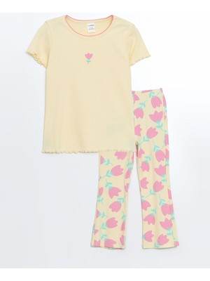 Lc Waikiki Yeni Sezon Fırfırlı Kız Bebek Tişört ve Tayt  2'li