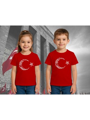 Unisex Ay Yıldızlı T-Shirt 19 Mayıs 29 Ekim 23 Nisan 10 Kasım Atatürk Çocuk Tişört