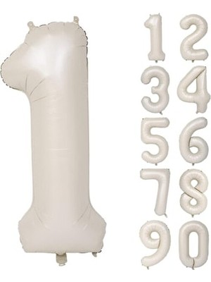 1 Yaş 74 cm Krem Yaş Folyo Balonu