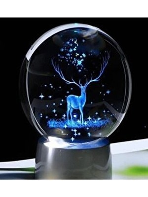 3D Geyikli Renk Değiştiren Kristal Küre