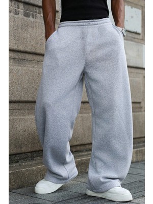 Baggy Bol Kesim Ayarlanabilir Paçalı Unisex Eşofman Altı Gri / Siyah / Antrasit