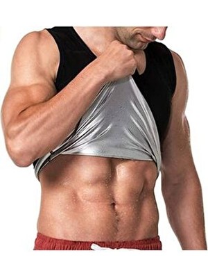 Miresa Erkek Sauna Termal Atlet Siyah Renk Yağ Yakımına Yardımcı Polymer Kumaş Korse Etkili